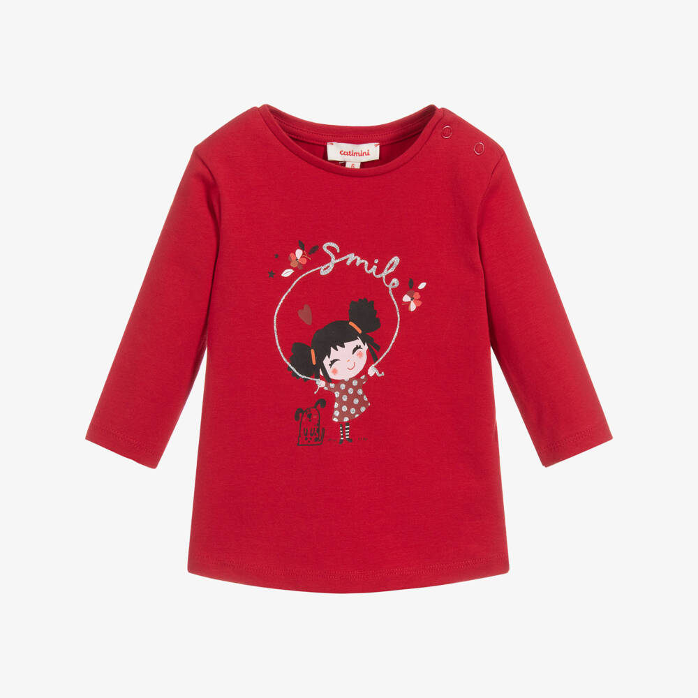 Catimini-Red Organic Cotton Top | Childrensalon Outlet