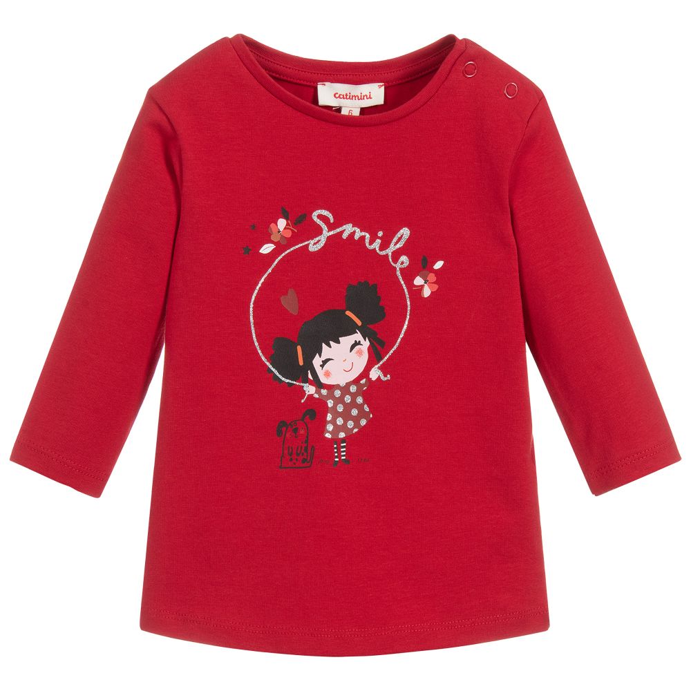 Catimini - Red Organic Cotton Top | Childrensalon