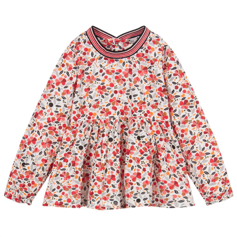 Catimini-Red & White Floral Blouse | Childrensalon Outlet