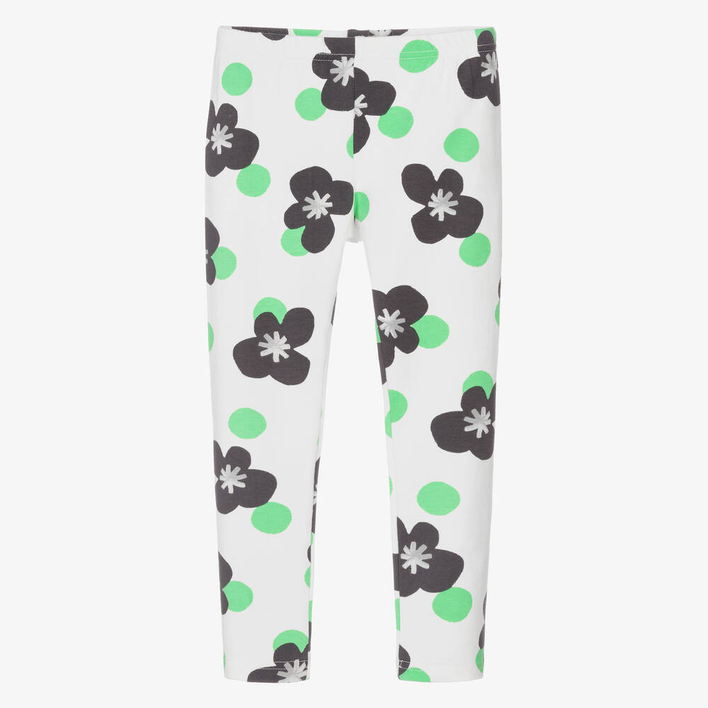 Catimini-White Floral Print Leggings | Childrensalon Outlet