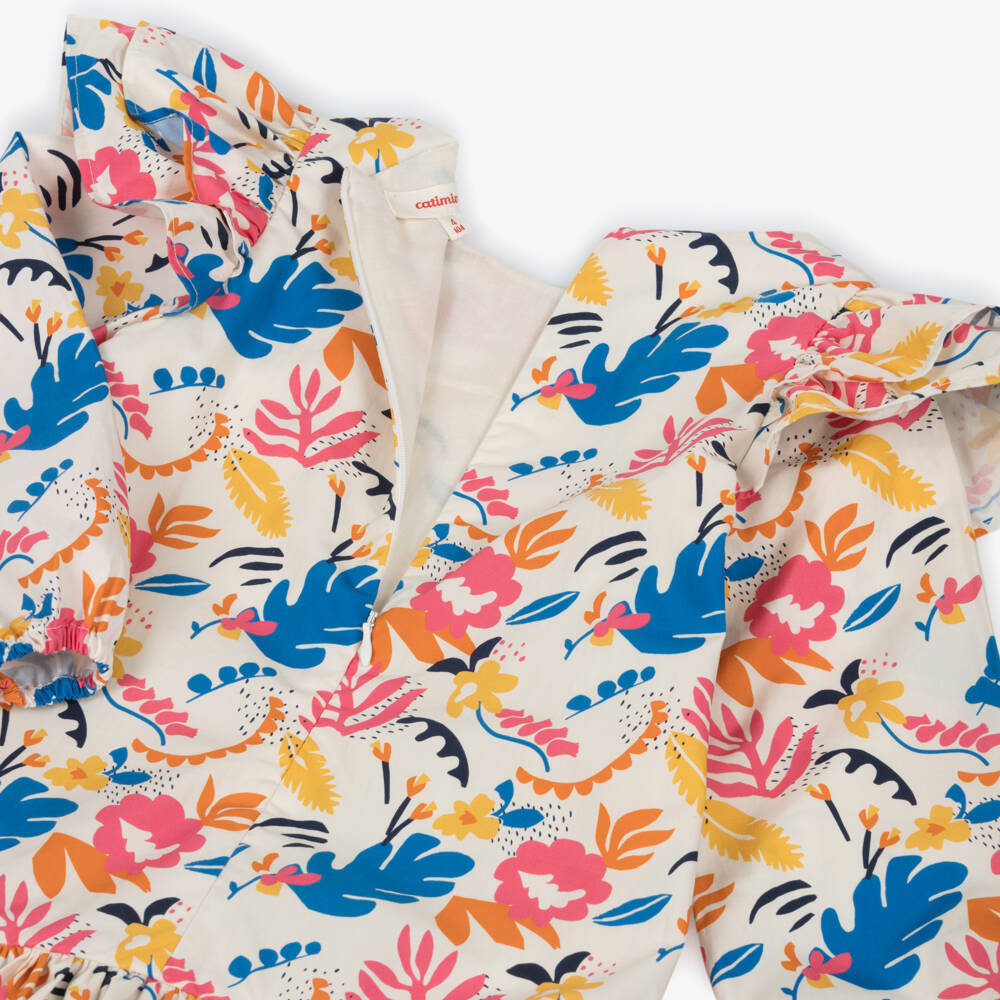 Catimini-White Printed Cotton Dress | Childrensalon Outlet