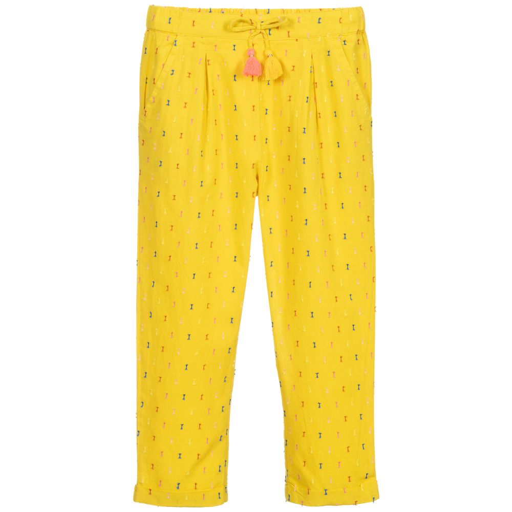 Catimini-Yellow Cotton Trousers | Childrensalon Outlet