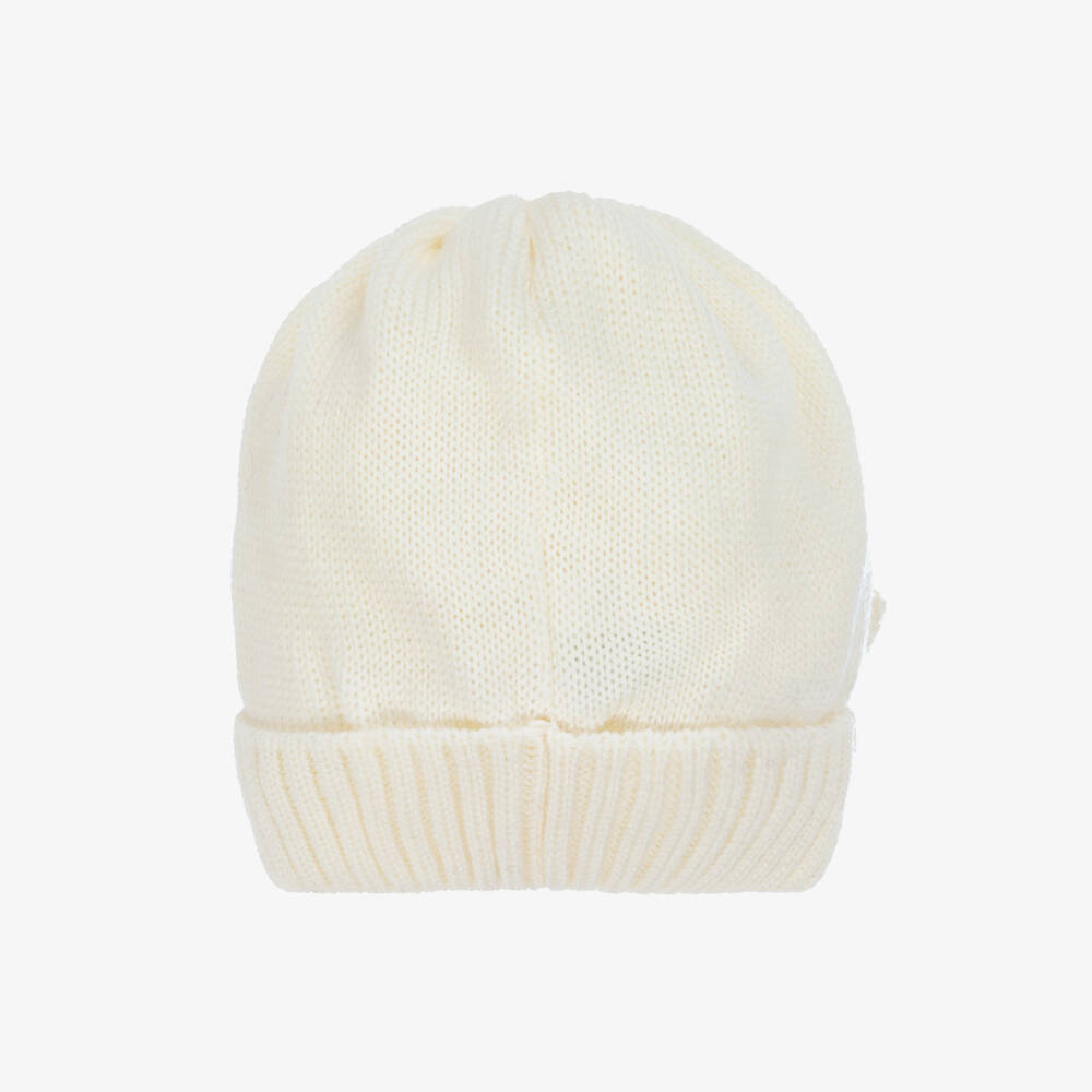 Catya-قبعة صوف ميرينو عاجية للبنات مع فيونكة | Childrensalon Outlet