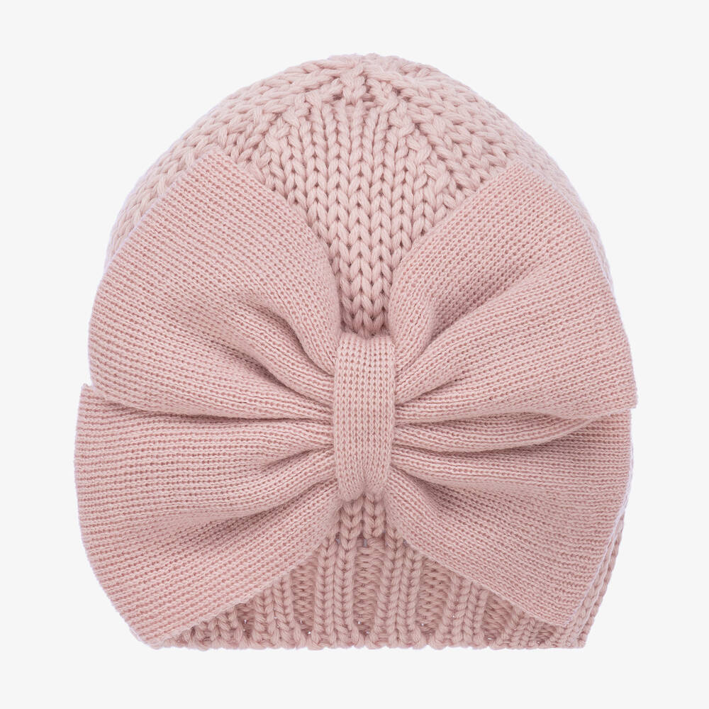 Catya - Rosa Wollstrickmütze für Babys | Childrensalon