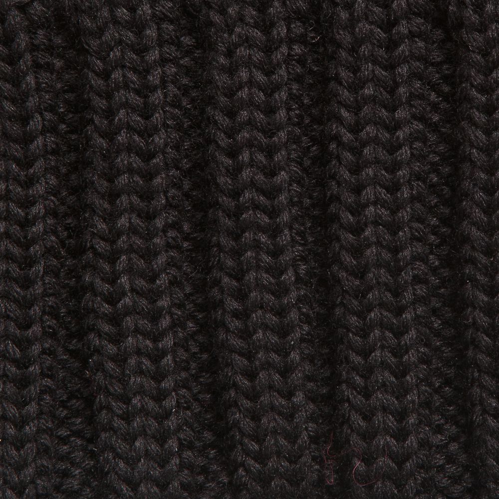 Catya-Black Merino Hat with Fur Pom-Pom | Childrensalon Outlet