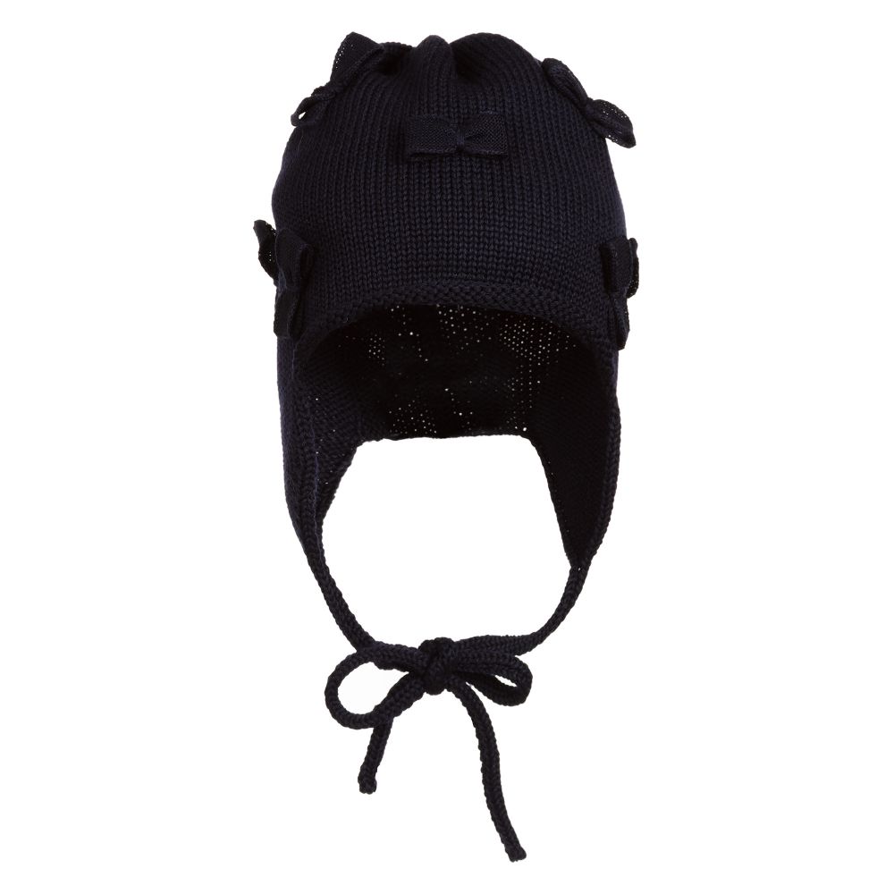 Catya-Blue Knitted Wool Baby Hat | Childrensalon Outlet
