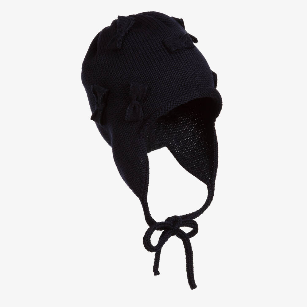 Catya-Blue Knitted Wool Baby Hat | Childrensalon Outlet