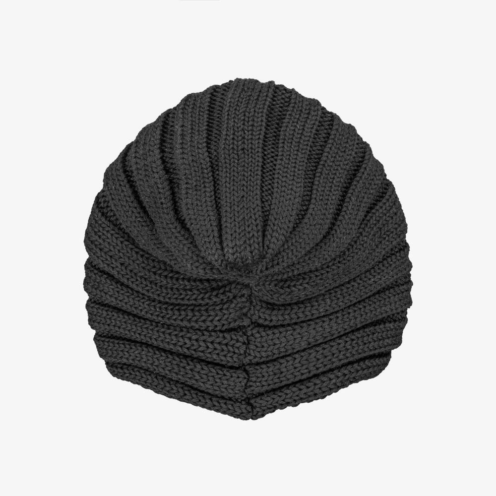 Catya-Girls Black Merino Wool Pom-Pom Turban Hat | Childrensalon Outlet