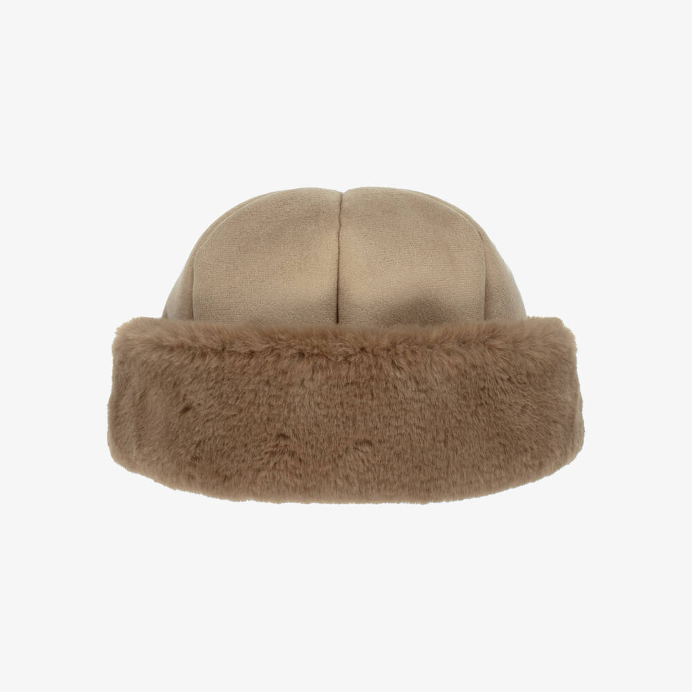 Catya-Girls Cozy Beige Fur Hat | Childrensalon Outlet