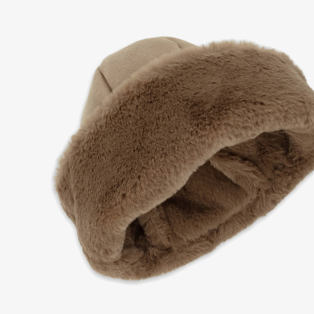 Catya-Girls Cozy Beige Fur Hat | Childrensalon Outlet