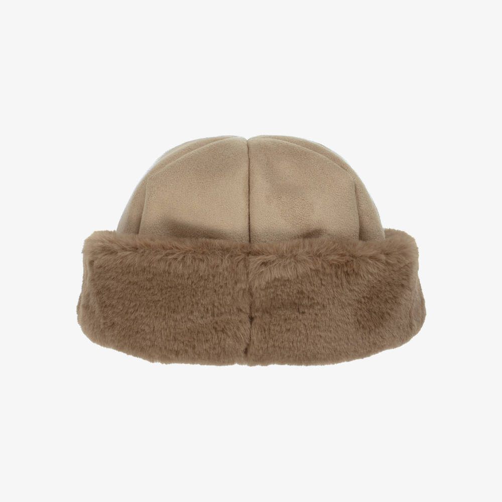 Catya-Girls Cozy Beige Fur Hat | Childrensalon Outlet