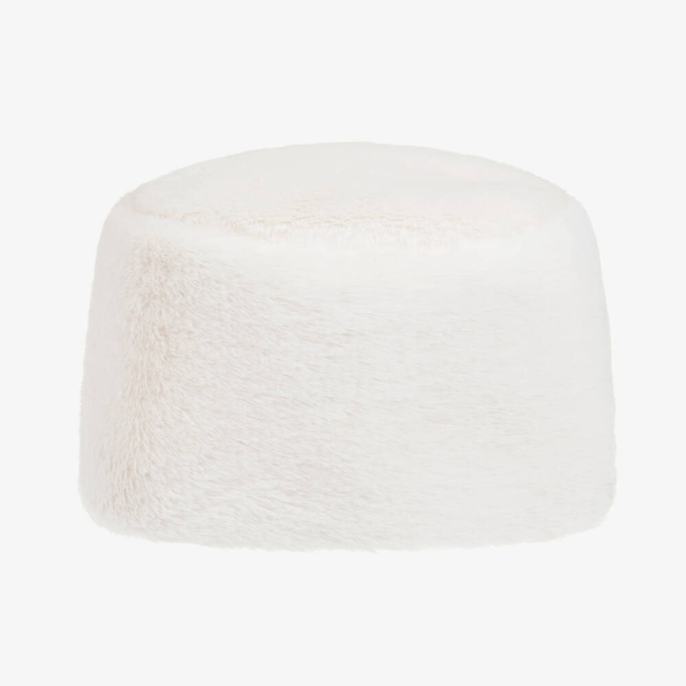 Catya-Girls Cream Plush Fur Hat | Childrensalon Outlet
