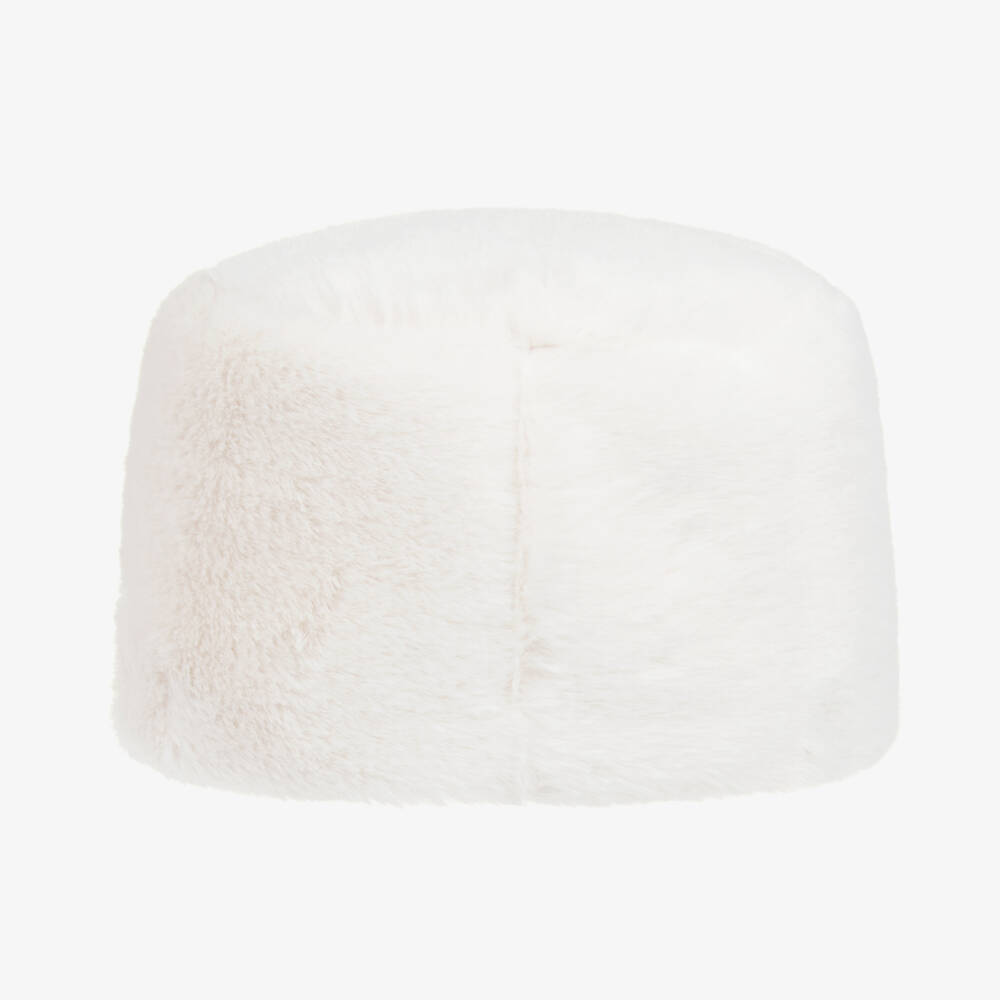 Catya-Girls Cream Plush Fur Hat | Childrensalon Outlet