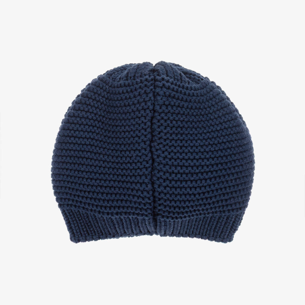 Catya-Girls Floral Blue Merino Wool Beanie | Childrensalon Outlet