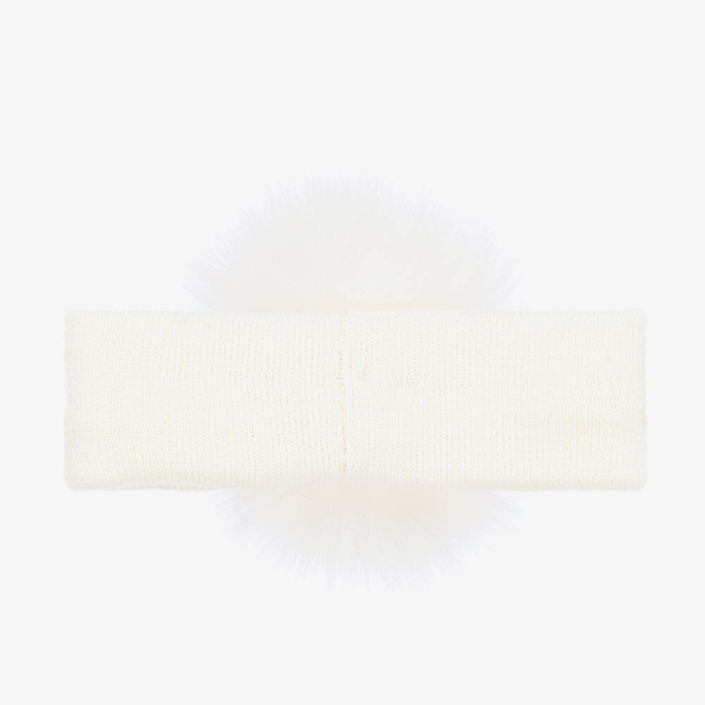 Catya-Girls Ivory Merino Pom-Pom Headband | Childrensalon Outlet