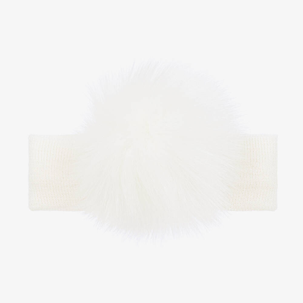 Catya-Girls Ivory Merino Pom-Pom Headband | Childrensalon Outlet