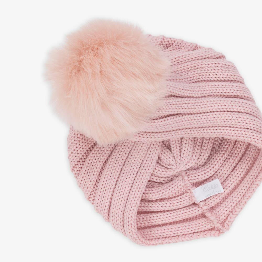 Catya-قبعة توربان صوفية ناعمة للبنات باللون الوردي | Childrensalon Outlet