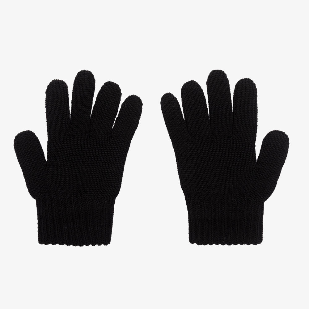 Catya-Girls Wool Knit Black Gloves | Childrensalon Outlet