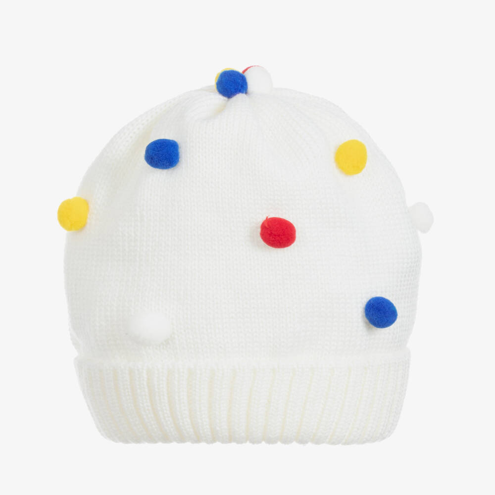 Catya-Ivory Knitted Wool Baby Hat | Childrensalon Outlet