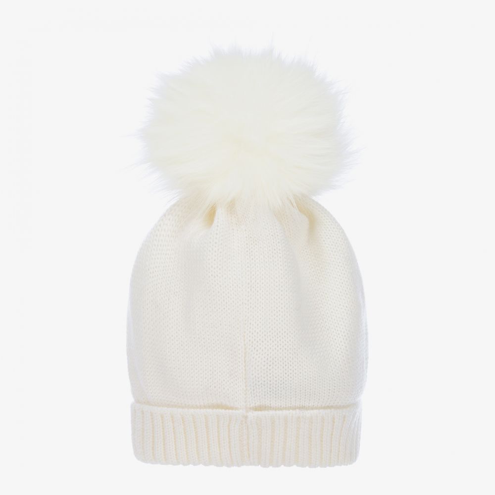 Catya-Ivory Merino Wool Pom-Pom Hat | Childrensalon Outlet