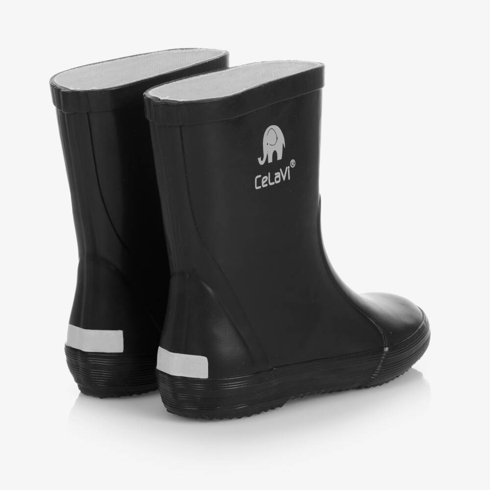 CeLaVi-Black Natural Rubber Rain Boots | Childrensalon Outlet