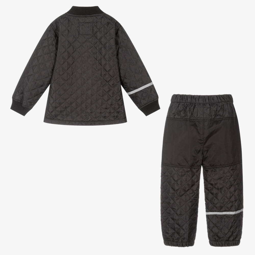 CeLaVi-Black Quilted Jacket & Trouser Set | Childrensalon Outlet