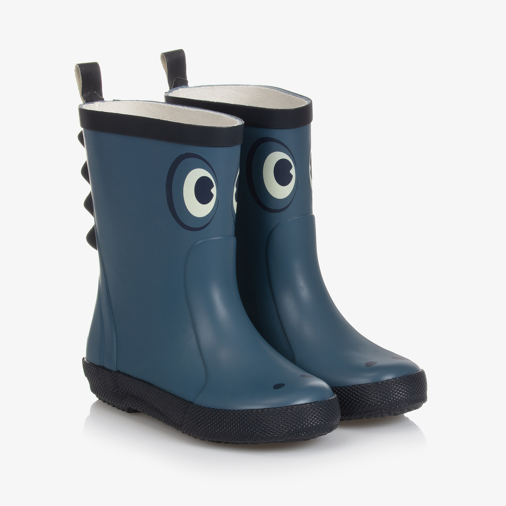 CeLaVi - Blue Dino Rubber Rain Boots | Childrensalon