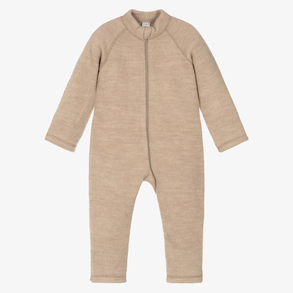 CeLaVi-Boys Beige Wool Pramsuit | Childrensalon Outlet
