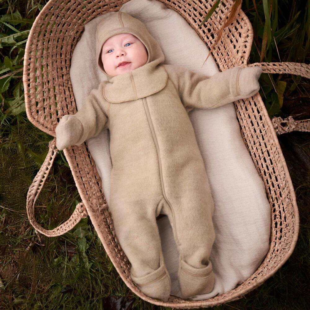 CeLaVi-Boys Beige Wool Pramsuit | Childrensalon Outlet