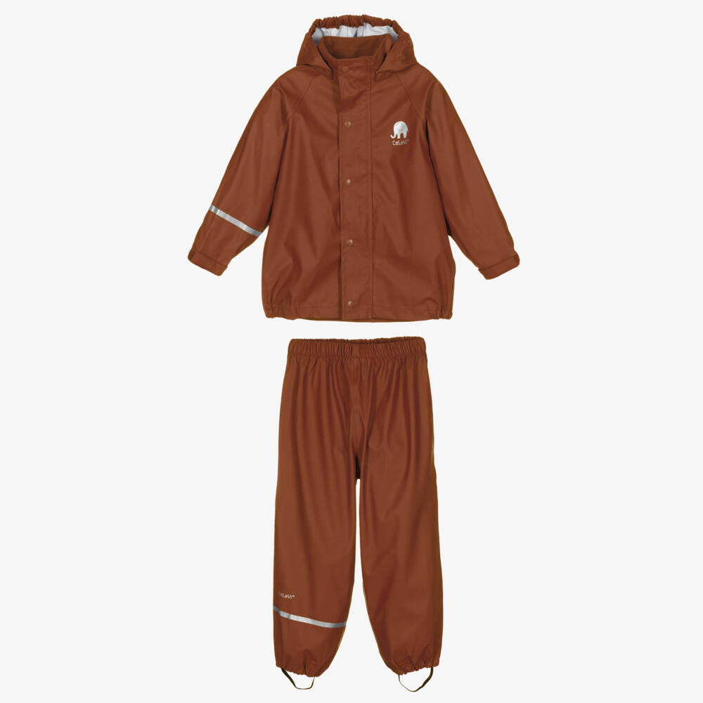 سي لا في -طقم واقي من المطر لون بني (قطعتين) | Childrensalon Outlet