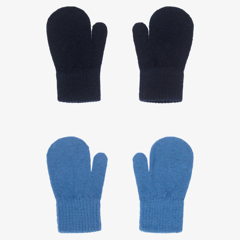 CeLaVi-Cozy Blue Boys Knitted Mittens | Childrensalon Outlet