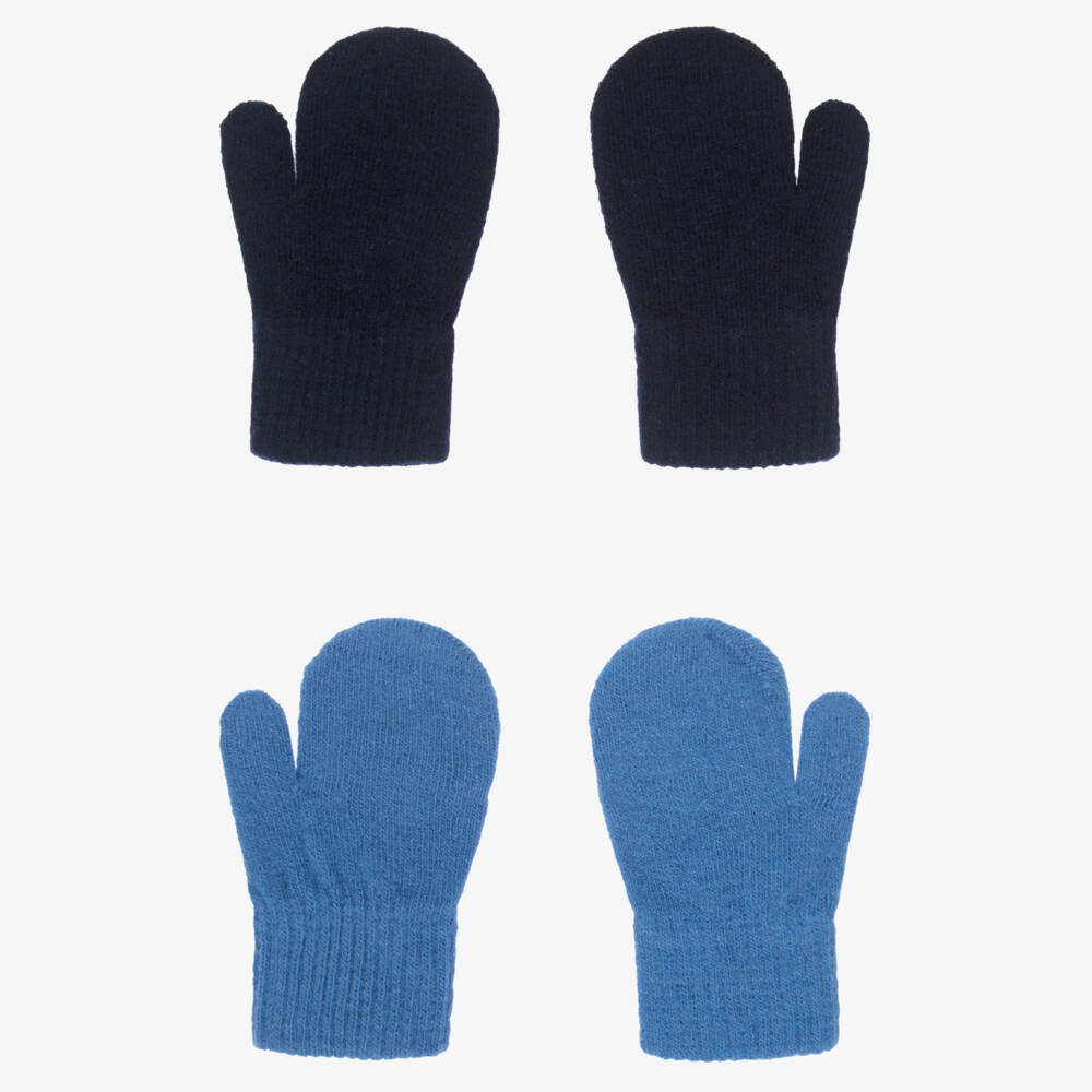 CeLaVi-Cozy Blue Boys Knitted Mittens | Childrensalon Outlet