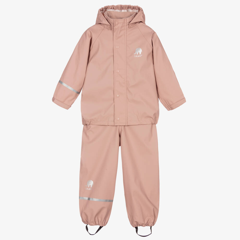 CeLaVi-Girls Dusky Pink Rain Ensemble | Childrensalon Outlet