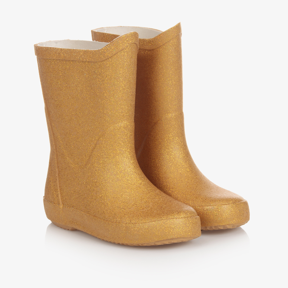 CeLaVi - Goldene Glitzer-Gummistiefel (M) | Childrensalon