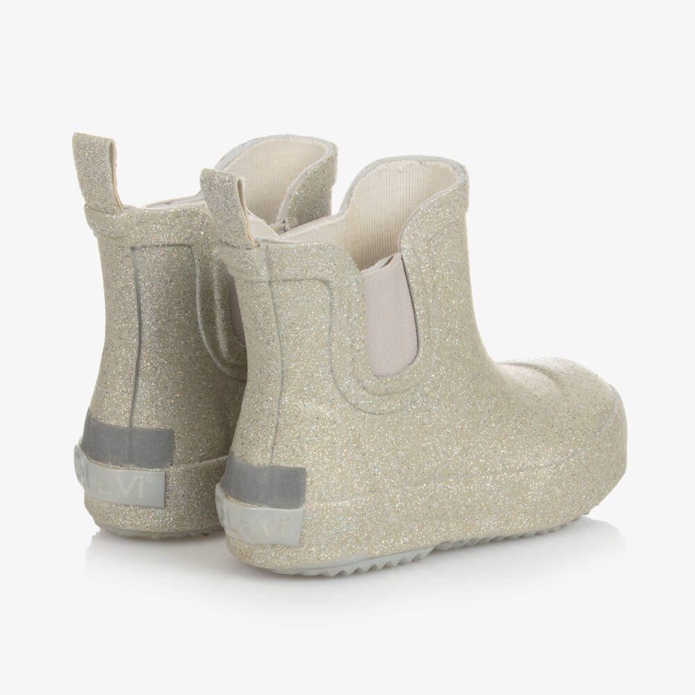 CeLaVi-حذاء مطري ذهبي براق للبنات | Childrensalon Outlet