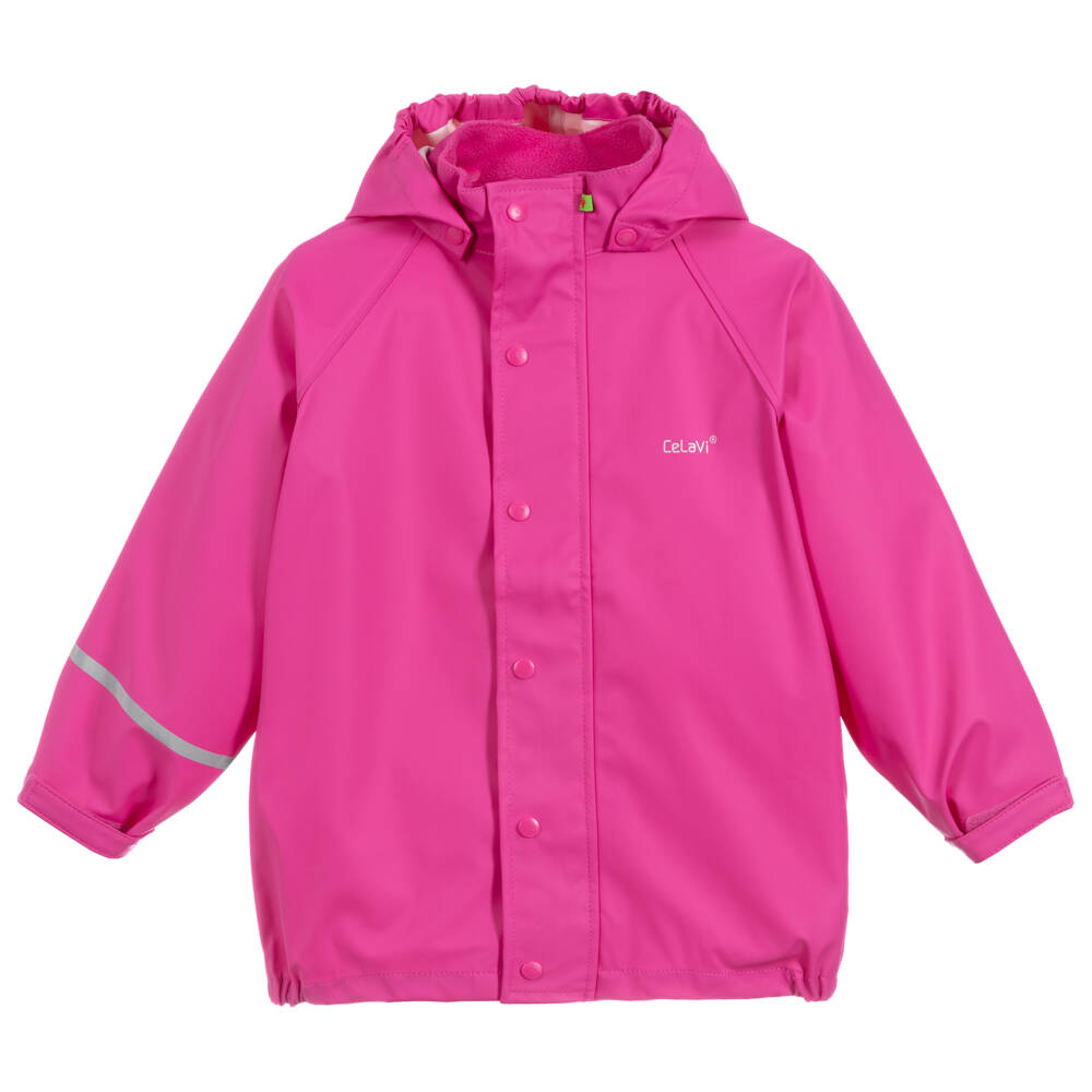 CeLaVi-Girls Pink Waterproof Jacket | Childrensalon Outlet