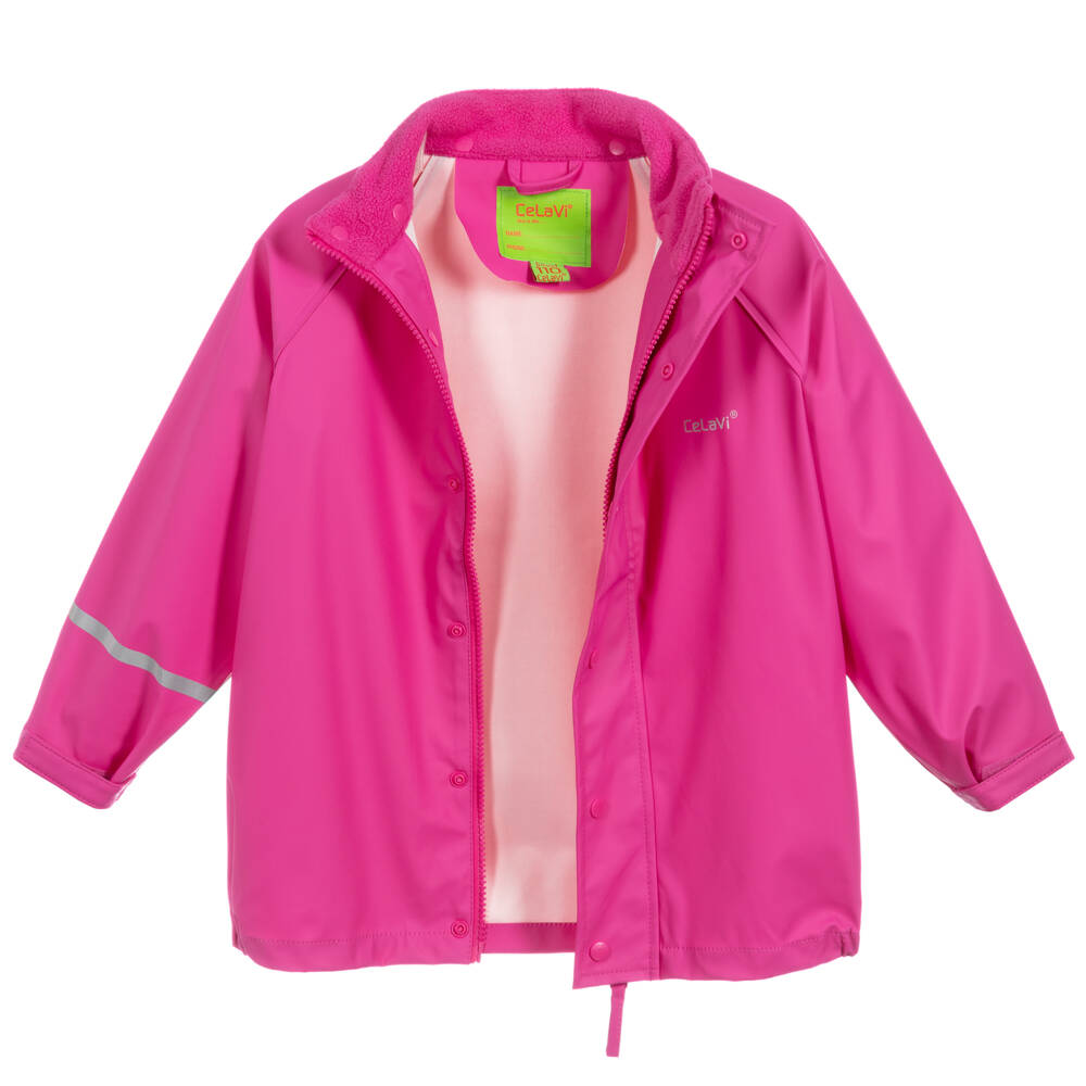 سي لا في -جاكيت هودي واقي من المطر لون زهري | Childrensalon Outlet