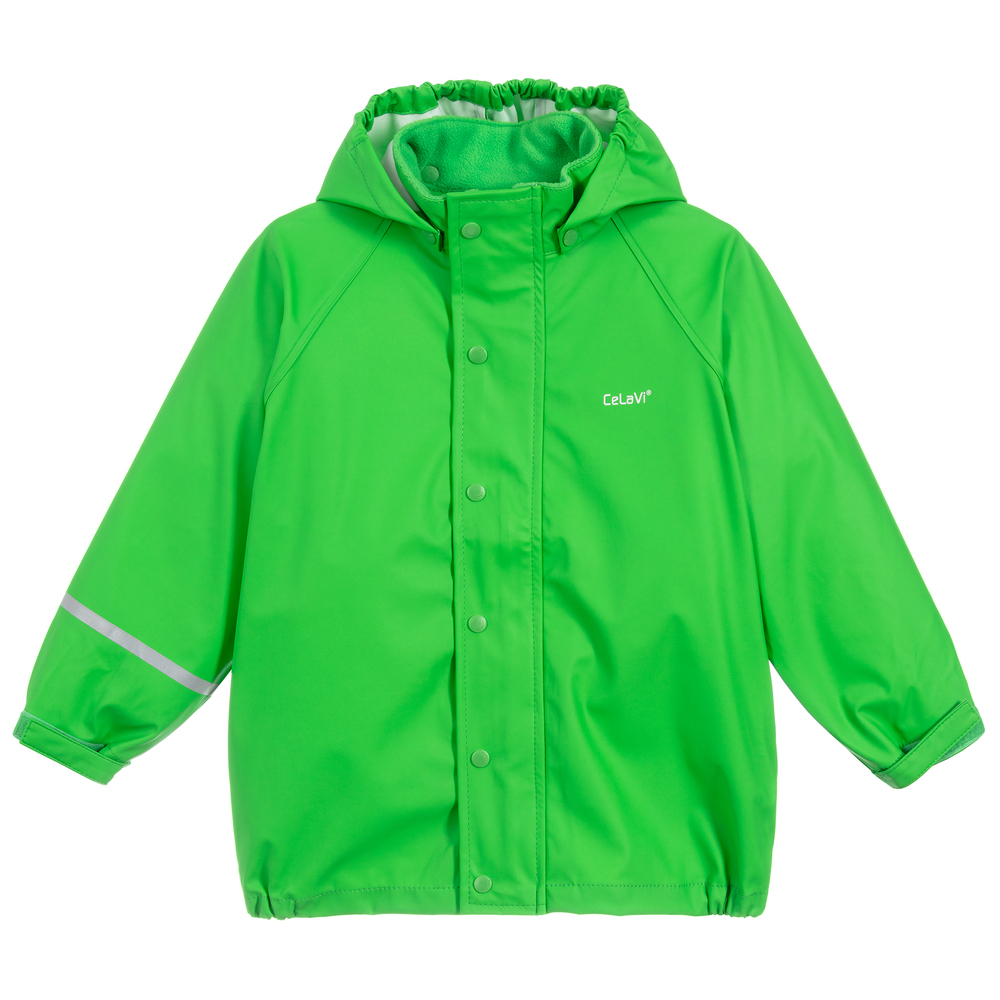 CeLaVi - Green Hooded Raincoat | Childrensalon