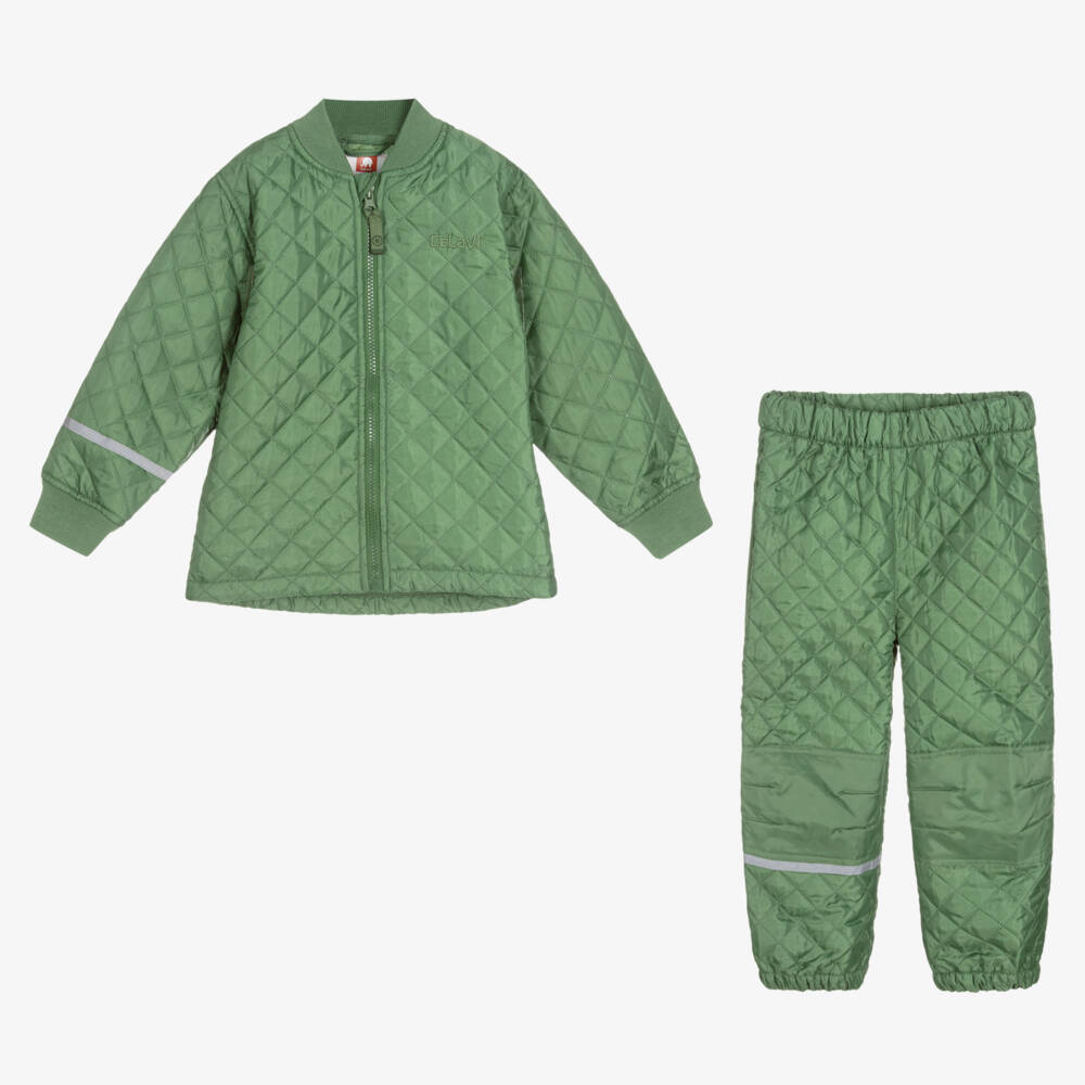 CeLaVi-طقم جاكيت وبنطلون مبطن أخضر | Childrensalon Outlet