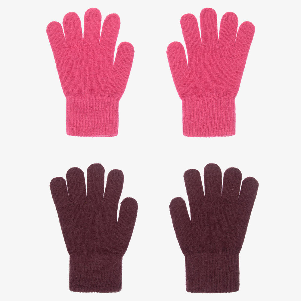 CeLaVi - Lot de 2 paires de gants roses et violets en maille | Childrensalon