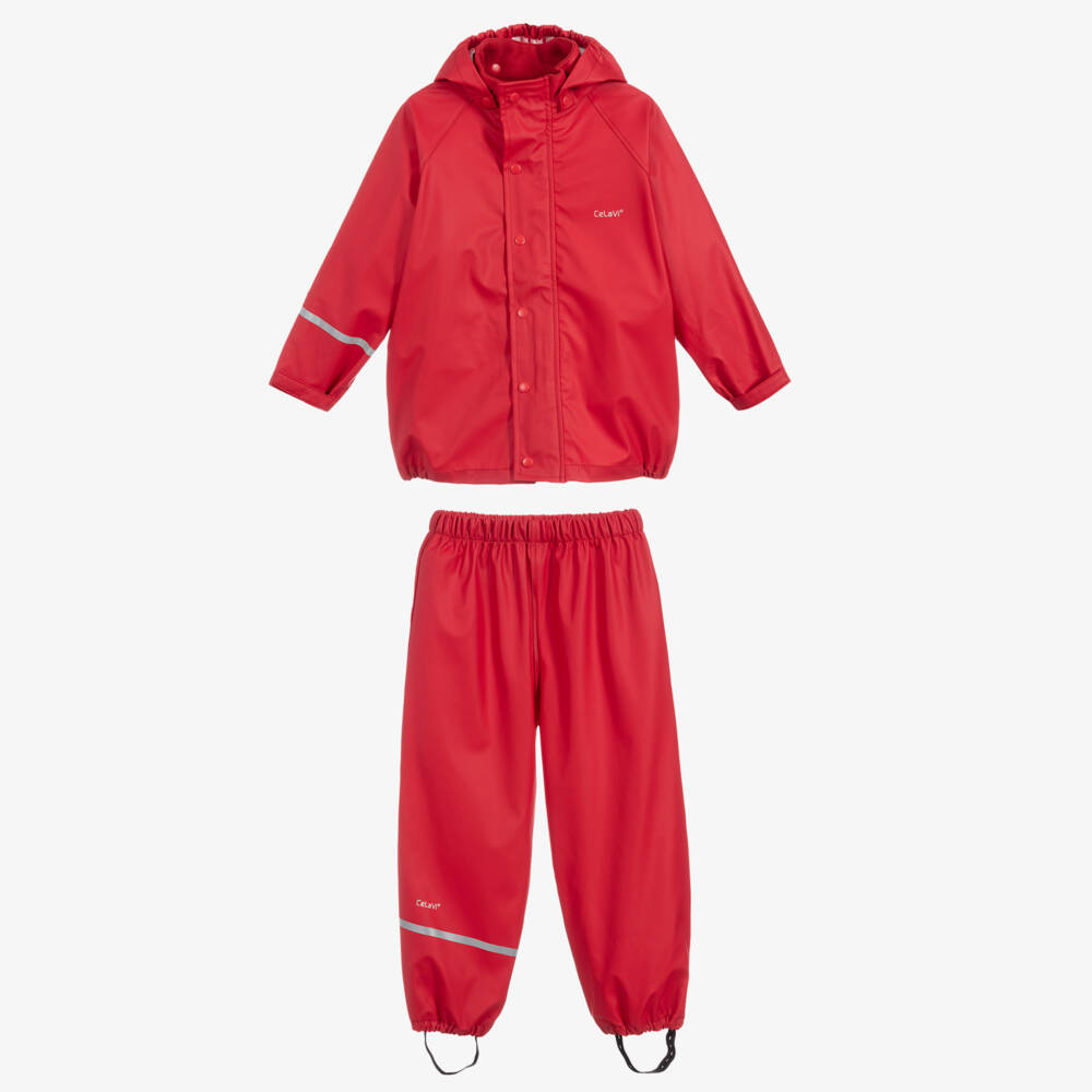 CeLaVi-Red 2 Piece Rainsuit | Childrensalon Outlet