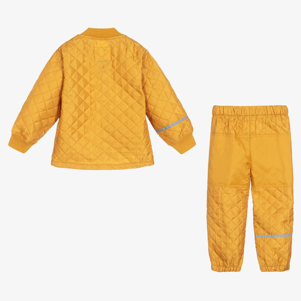 CeLaVi-Yellow Quilted Jacket & Trouser Set | Childrensalon Outlet