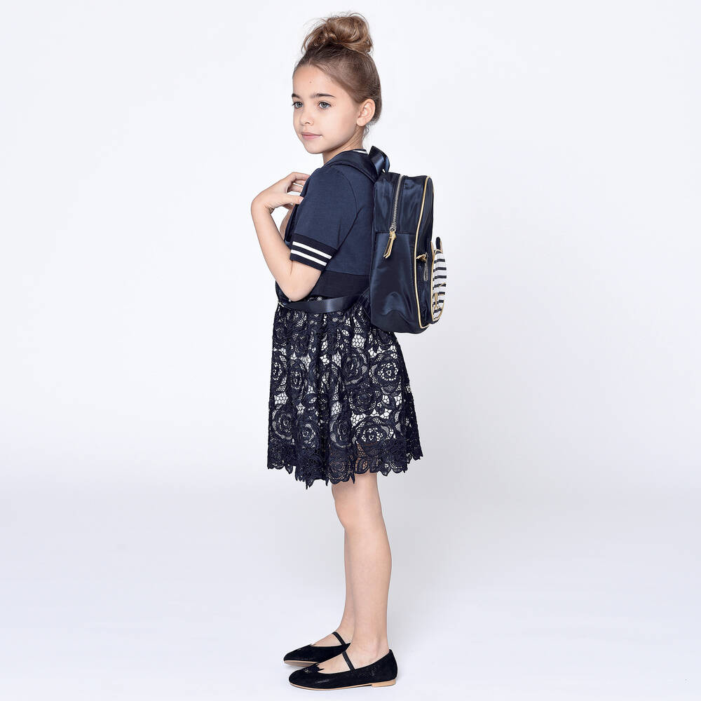 Charabia-تنورة دانتيل لون كحلي | Childrensalon Outlet