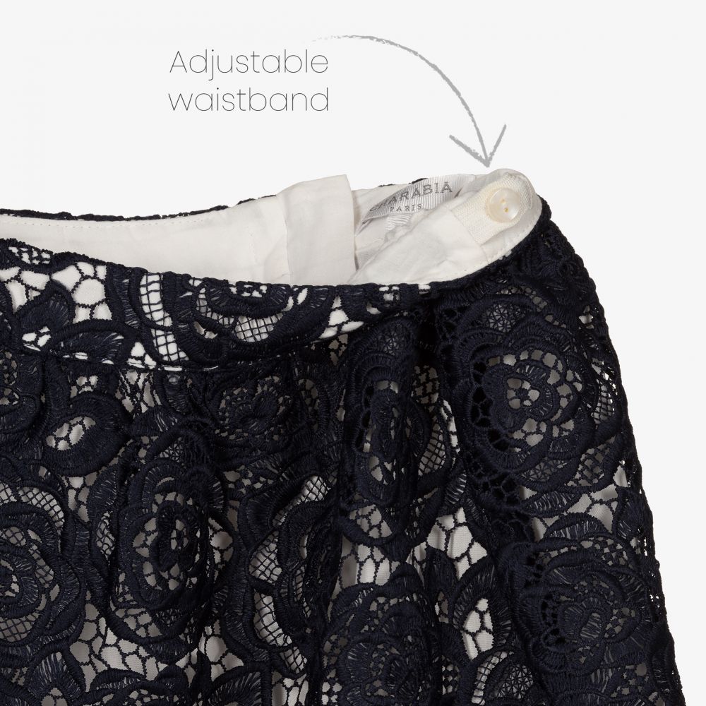 Charabia-تنورة دانتيل لون كحلي | Childrensalon Outlet