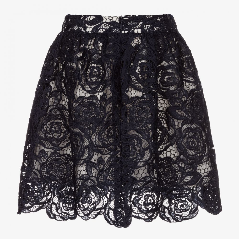 Charabia-تنورة دانتيل لون كحلي | Childrensalon Outlet