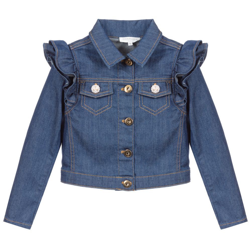 Charabia - Veste bleue en denim Fille | Childrensalon