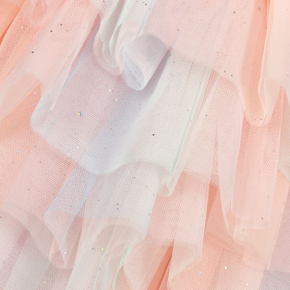 Charabia-فستان تول غليتر لون زهري وأخضر وأزرق | Childrensalon Outlet