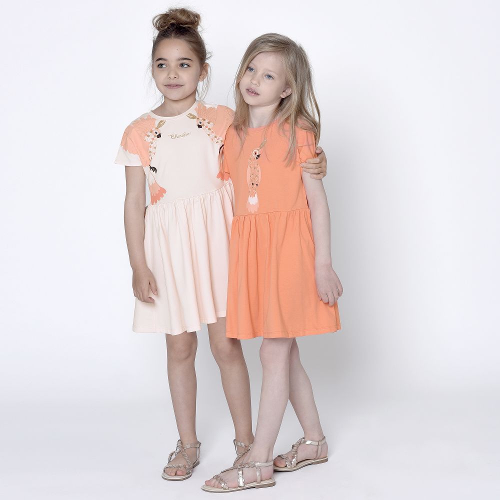 Charabia Girls Pink Parrot Dress Childrensalon Outlet