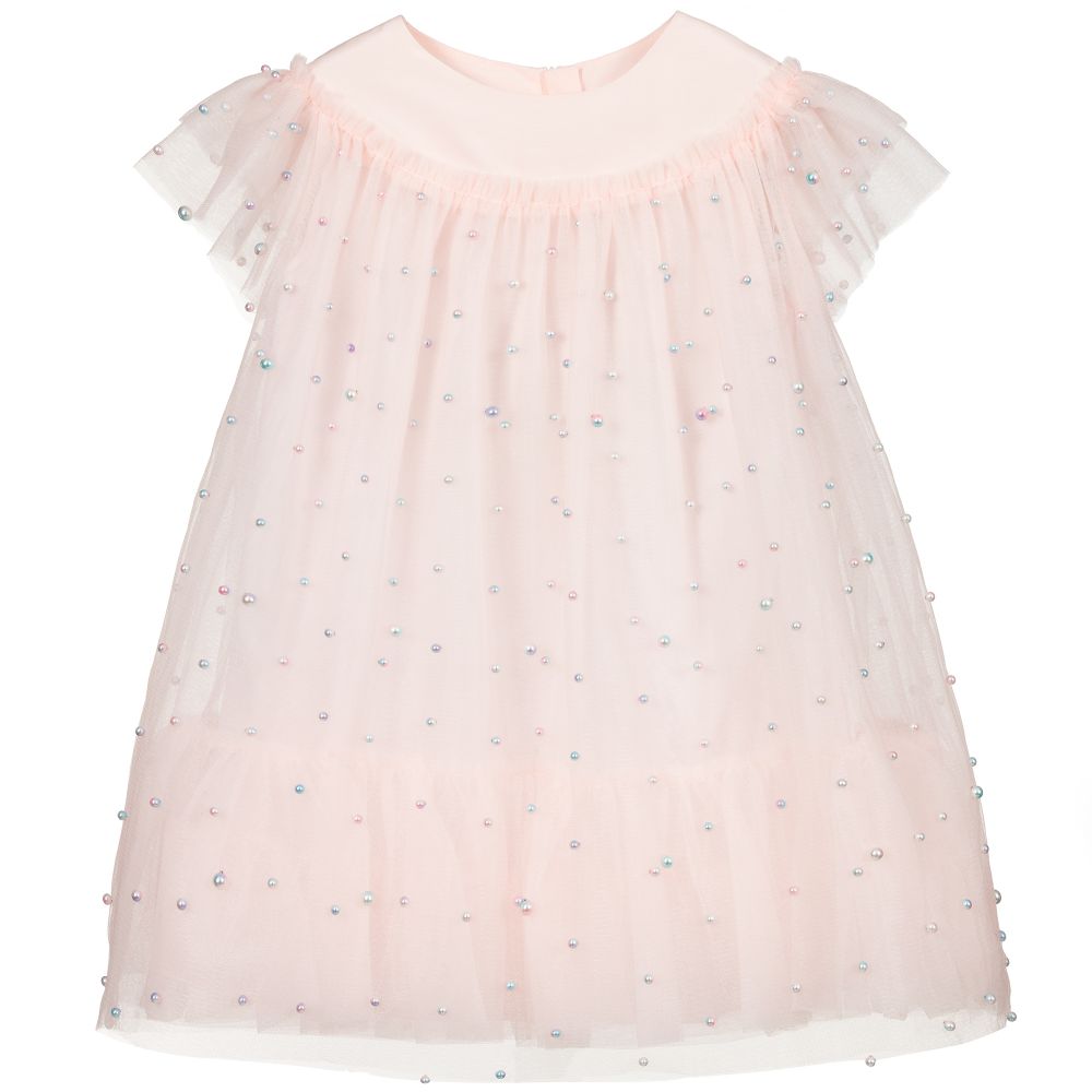 Charabia-Girls Pink Tulle Dress | Childrensalon Outlet