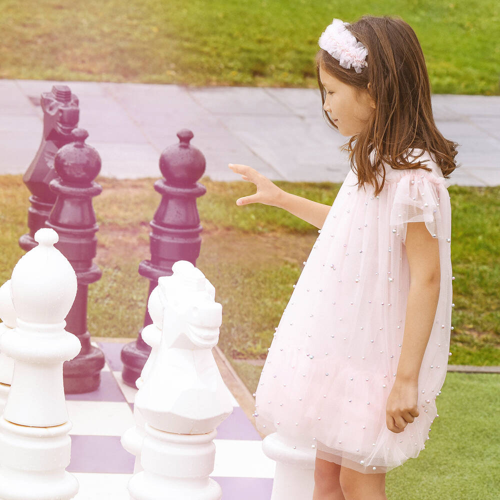 Charabia-Розовое платье из тюля для девочек | Childrensalon Outlet